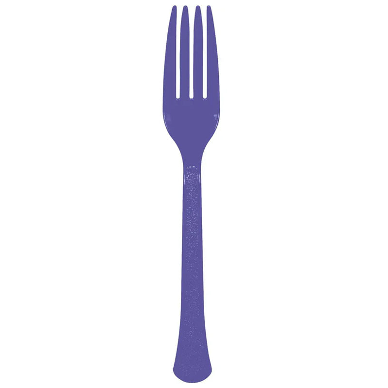 Heavy Weight Plastic Forks – 20 Pieces-Purple
