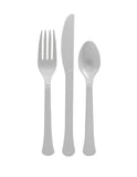 Havey Weight Plastic Astd Cutlery 24Pc - Silver