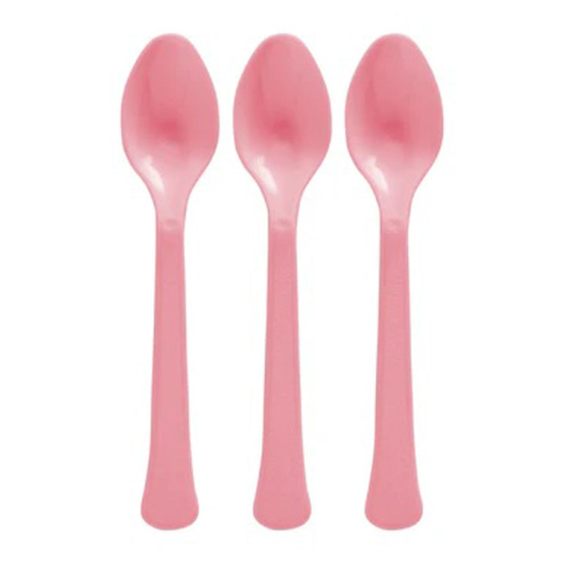 Amscan Hvy Weight Plastic Spoons 20Pcs- Pink