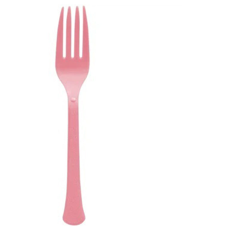 Amscan Hvy Weight Plastic Forks 20Pcs- Pink