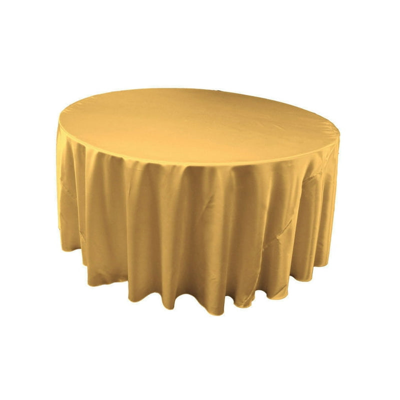 Plastic Table Cover 84" Round-Gold