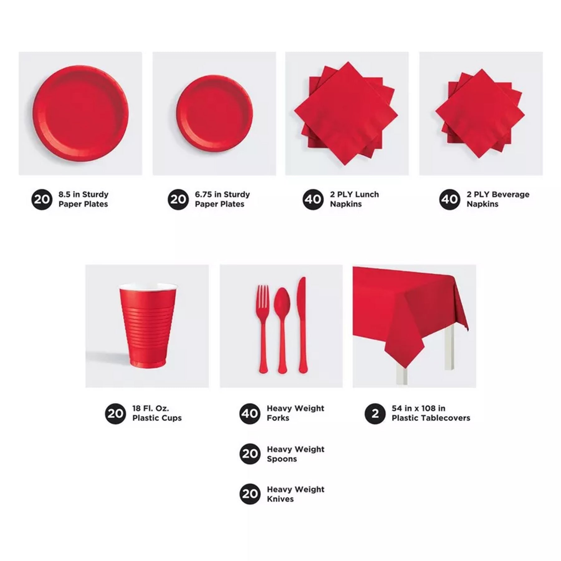 TABLEWARE KIT(20GUESTS) RED