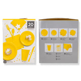 Tableware Kit 20 guests - Yellow