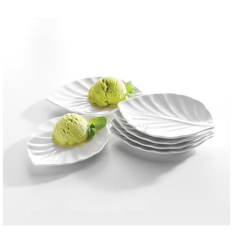Symphony   Nature Canape Leaf Plate 6Pc 17Cm Sy5015 - White
