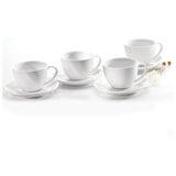 Symphony Contempo 8 Pieces Tea Cup & Saucer Set 150Ml Sy4309-White