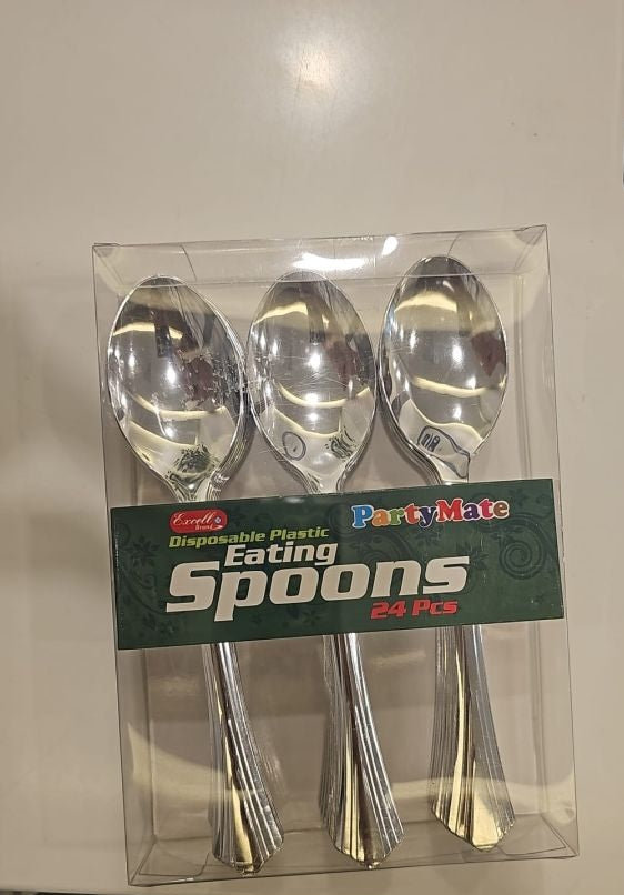 Excell Partymate Premium Stainless Steel Eating Spoon 24 Xl Silver-Silver