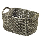 Knit rectangular basket - grey