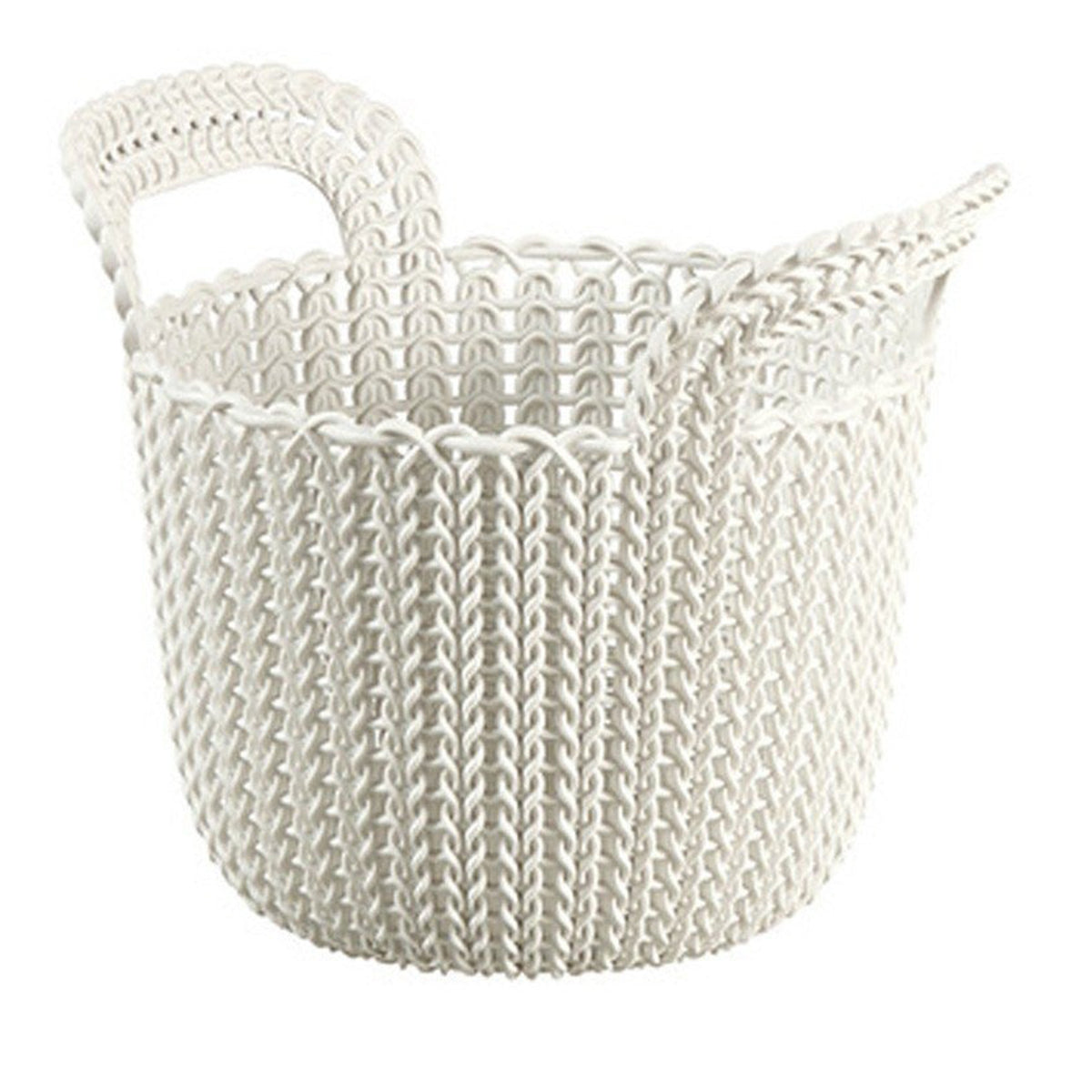Multi-Use Basket with handle - White