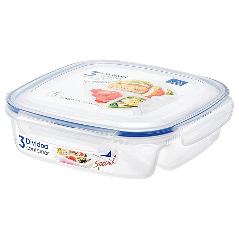 Lock&Lock Hpl970 Square Container With Divider Large-Clear
