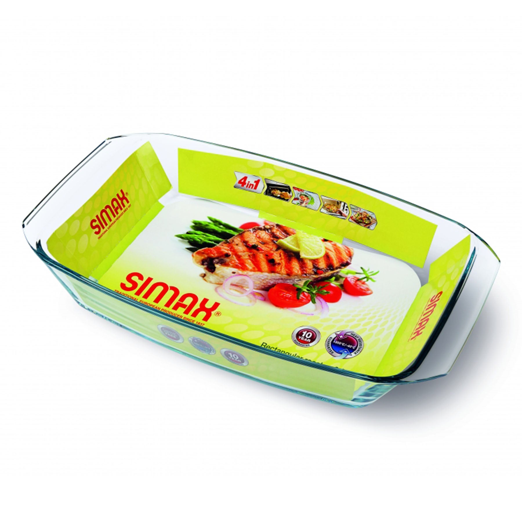 Rectangular Roaster with Handles, Clear