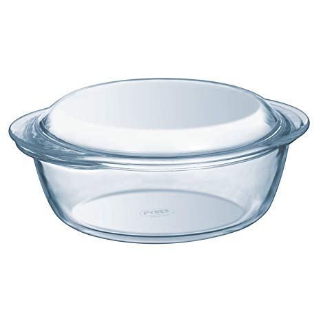 2 Pcs Round casserole with lid, Clear