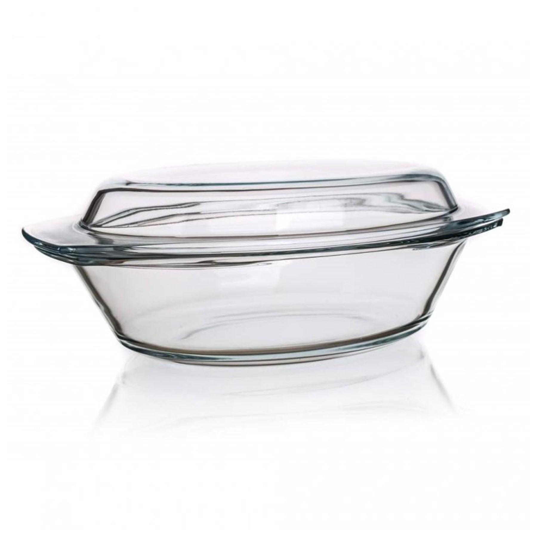 2 Pcs Oval casserole with lid, Clear