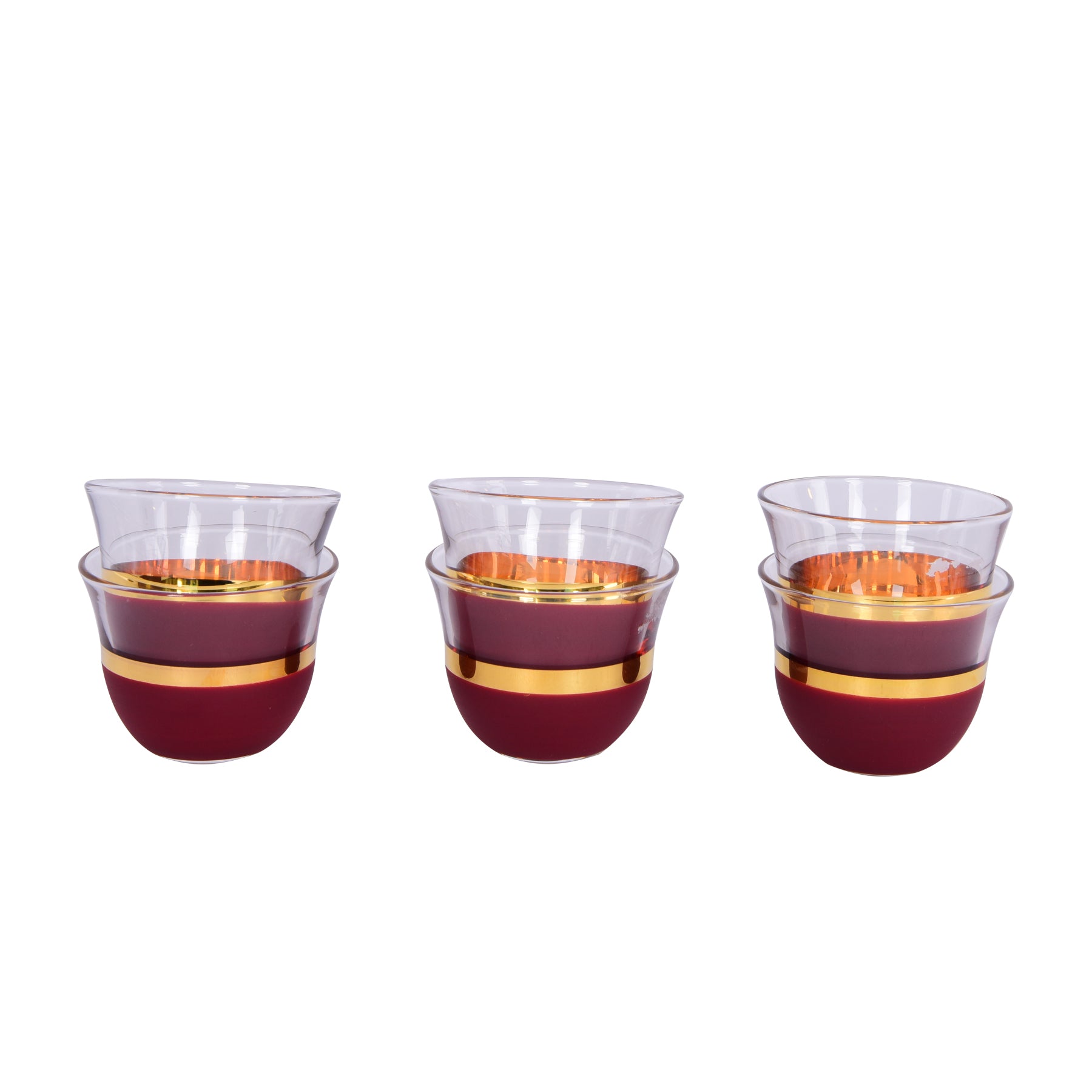 Arabic coffee cups Set, Maroon