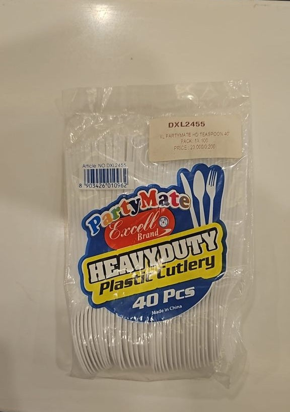Excell Partymate Premium Supper Strong Teaspoons Xl-White