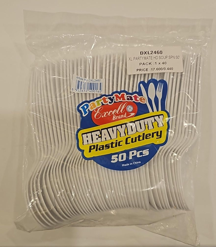 Excell Xl Partymate Premium Supper Strong Soup Spoon 50'-White