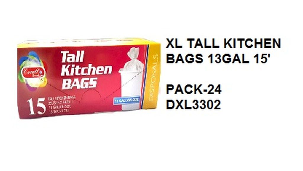 Excell Partymate Xl Trash Bags With Drawstring-White