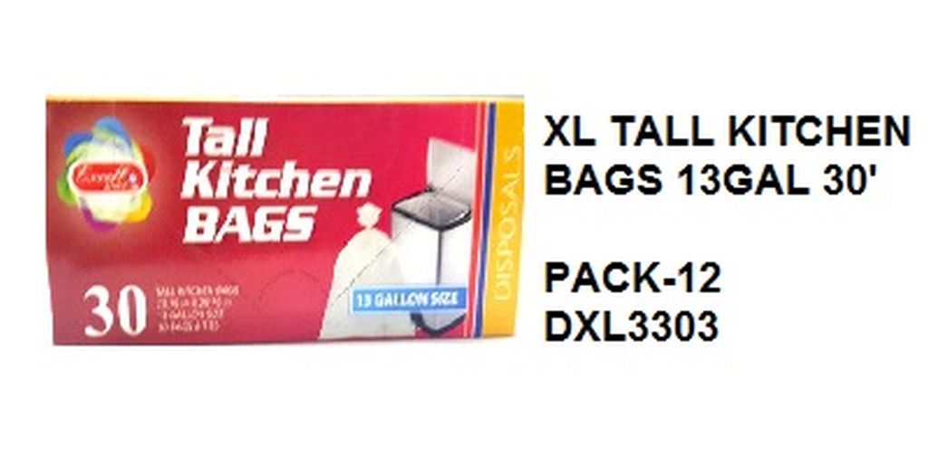 Excell Partymate Xl Trash Bags With Drawstring-White