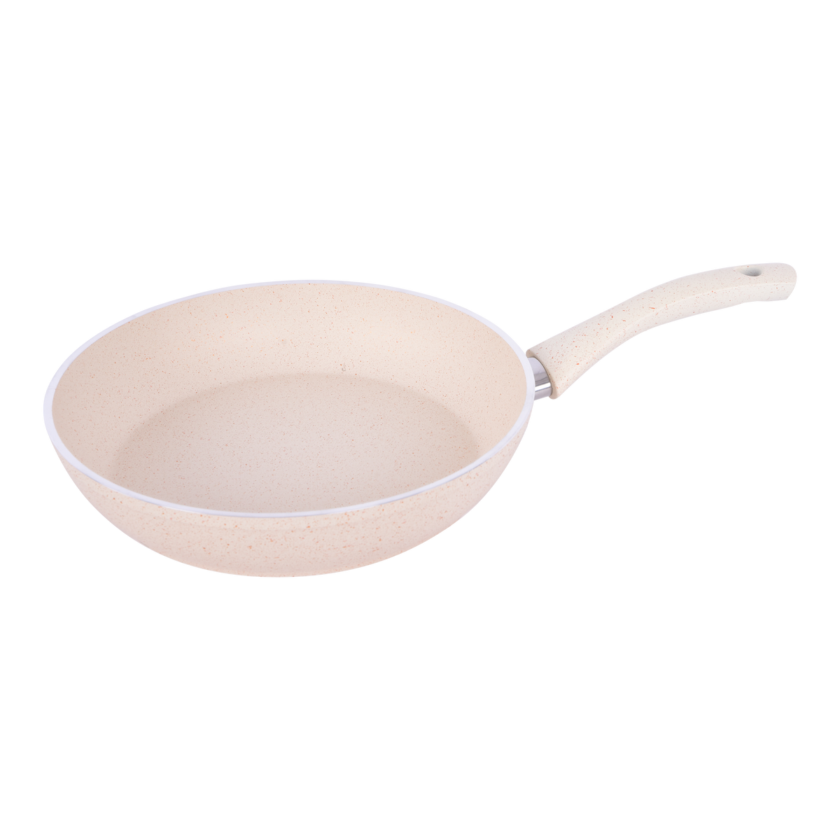 Frying Pan with handle, White