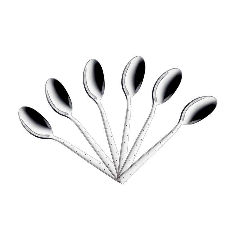 Sp White Dot Teaspoon Set - 6 Pcs - Silver