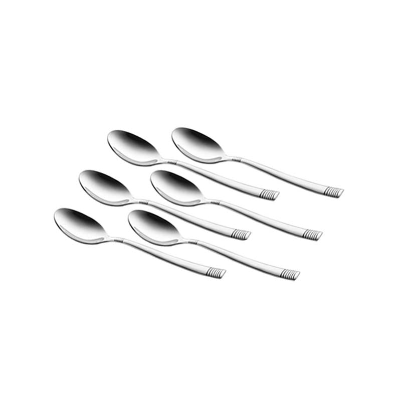 Lynex Teaspoon Set - 6 Pcs - Silver