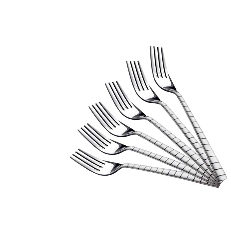 Zack Dinner Fork Set - 6 Pcs - Silver