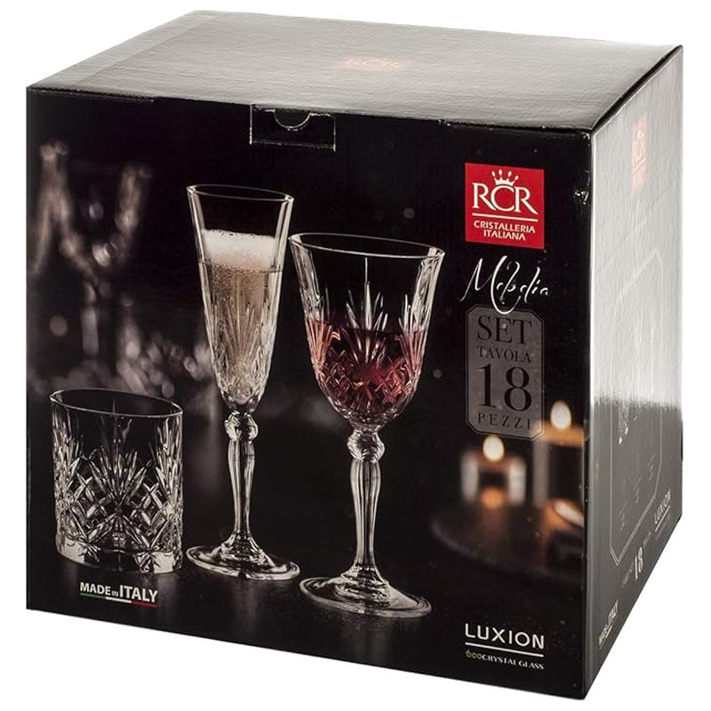 Rcr Cristalleria Italiana 734050 Melodia 18Pcs Set-Clear