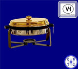 Venus Hotelware Premium Oval Stainless Steel Chafing Dish With Lid 3L Wcg6651-Metallic Gold