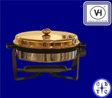 Venus Hotelware Premium Oval Stainless Steel Chafing Dish With Lid 5L Wcg6652-Metallic Gold