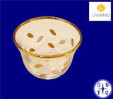 Liviano Premium Glass Cup With Gold Rim And Patterned Accents-Clear