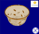 Liviano Premium Glass Cup With Gold Rim And Patterned Accents-Clear