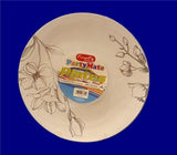 Excell Dxl3450 Partymate Designer Plastic Disposable Plate 10 With Floral Print-Silver