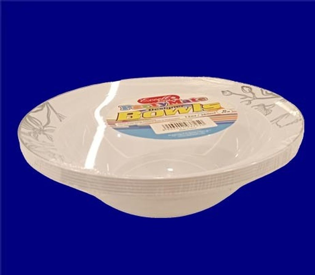 Excell Dxl3454 Partymate Designer Plastic Disposable Bowls 12Oz-Silver