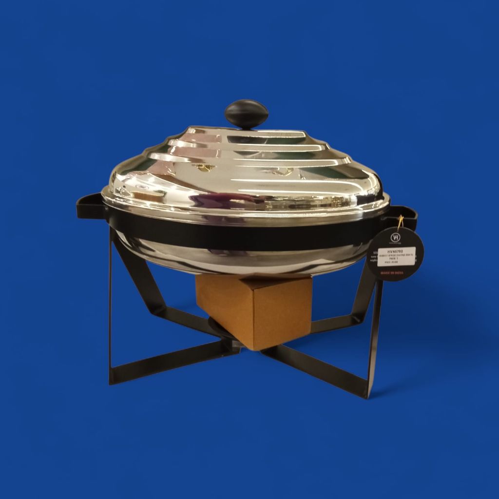 Venus Hotelware Vhb6120 Round Stainless Steel Stride Chafing Dish 3L-Silver