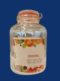 Premium Glass Storage Jar With Airtight Metal Clamp Locking Lid-Clear