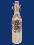 Premium Textured Glass Bottle With Swing-Top Airtight Flip Lid-Clear