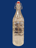 Premium Textured Glass Bottle With Swing-Top Airtight Flip Lid-Clear