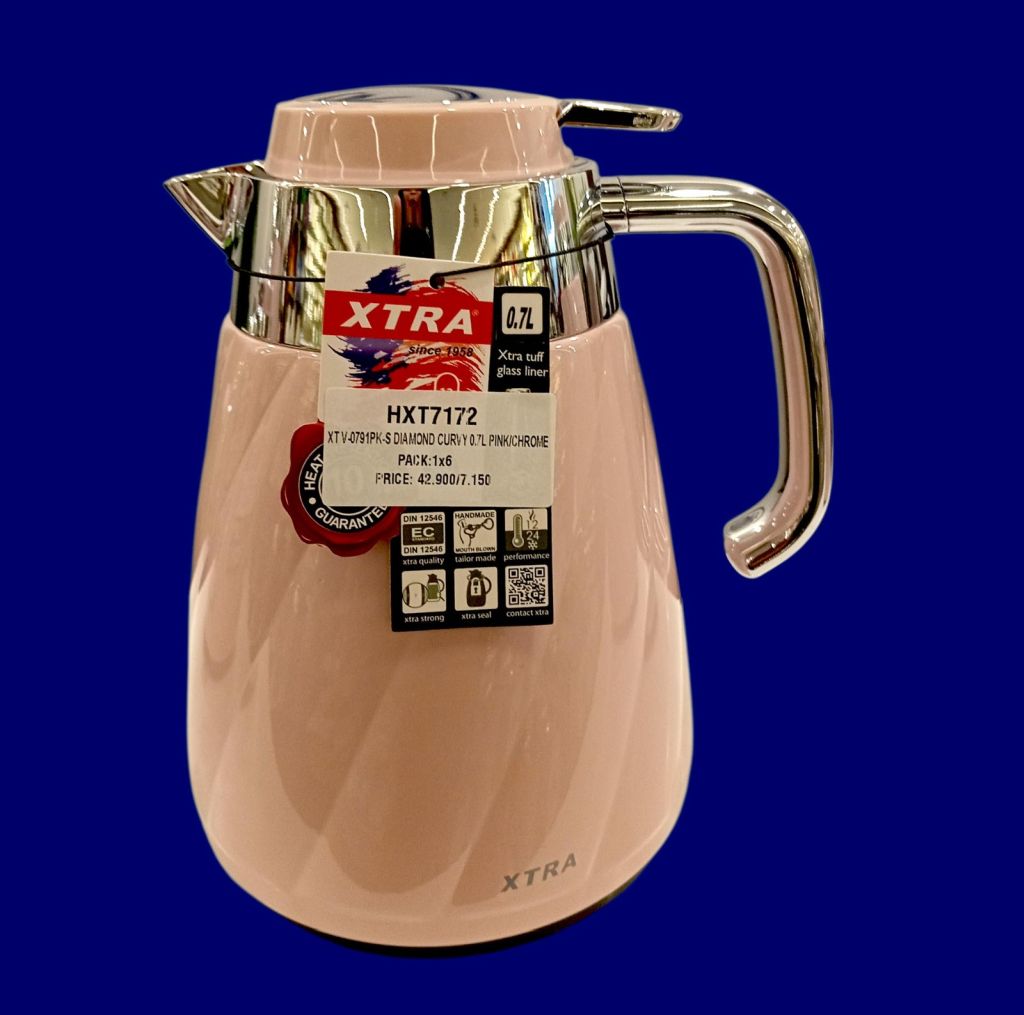 Xtra Diamond Curvy Vacuum Insulated Thermos-Pink