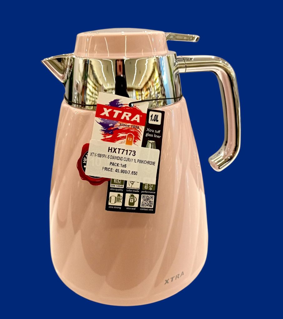 Xtra Diamond Curvy Vacuum Insulated Thermos-Pink