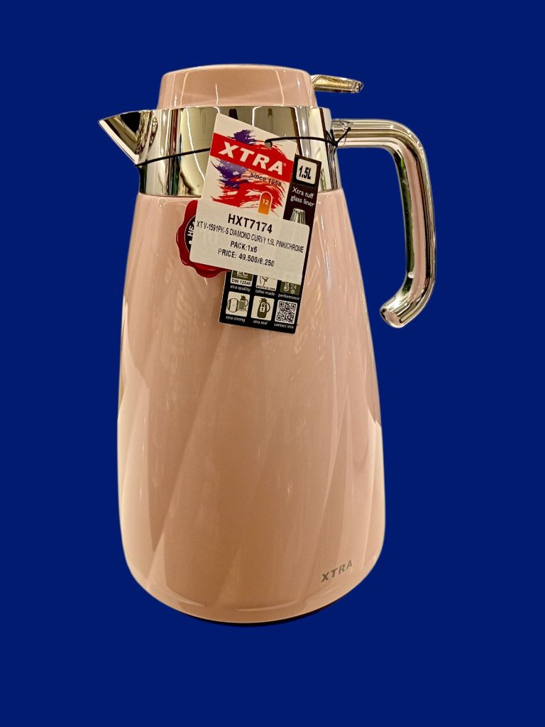 Xtra Diamond Curvy Vacuum Insulated Thermos-Pink