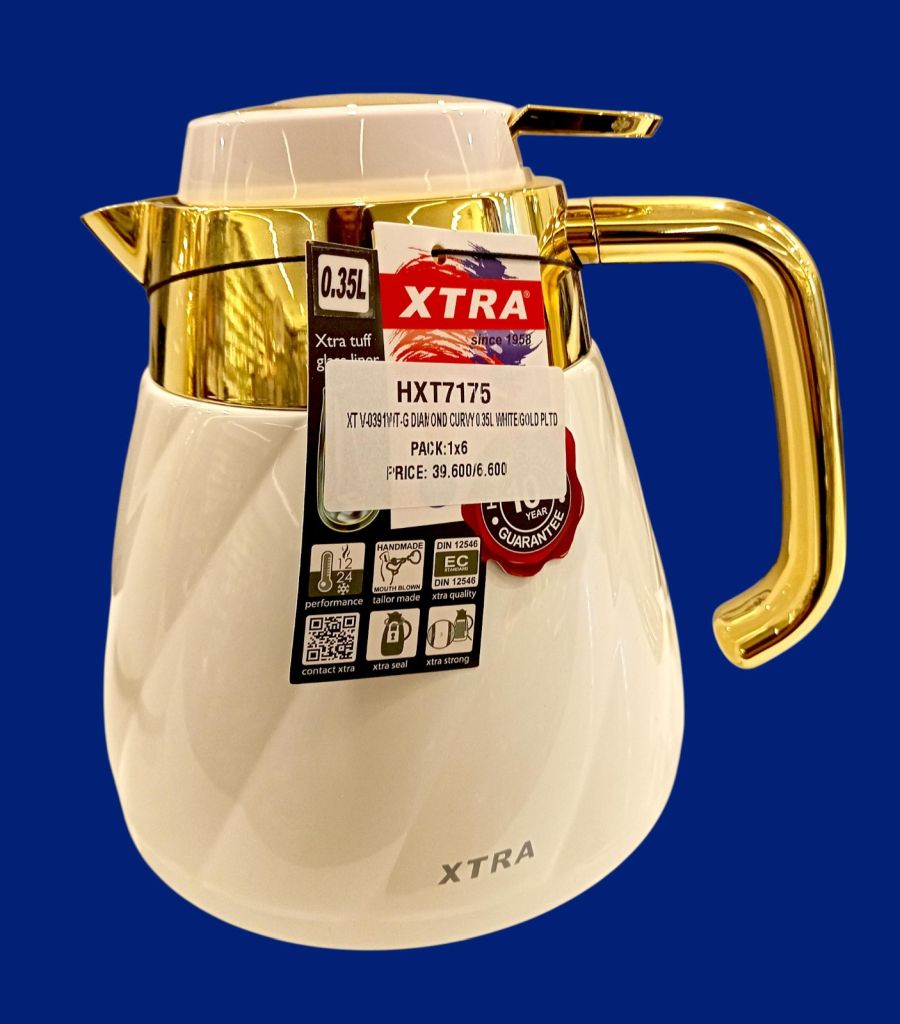 Xtra Diamond Curvy Vacuum Insulated Thermos-Cream