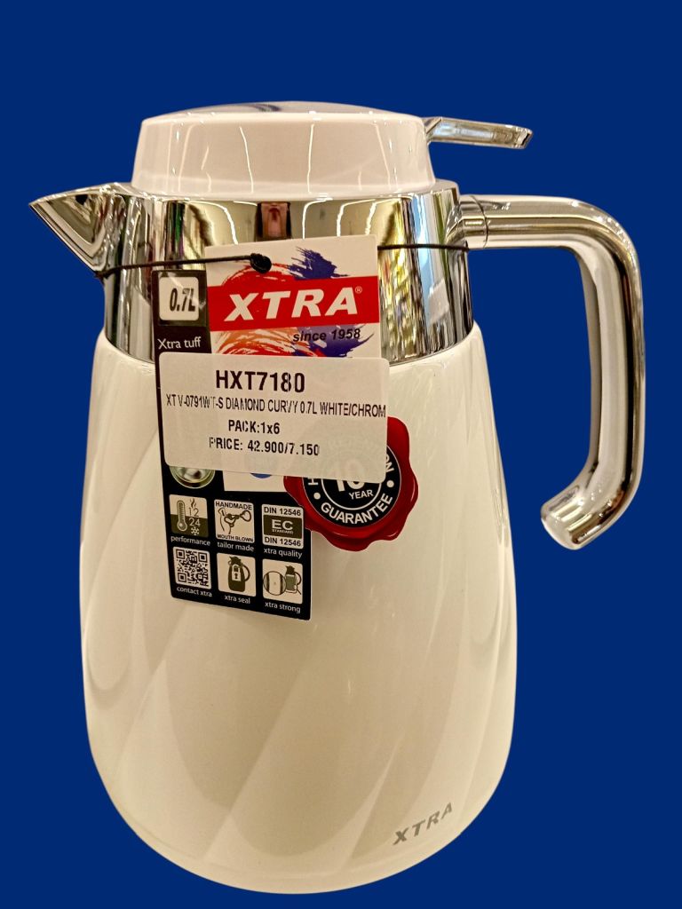 Xtra Diamond Curvy Vacuum Insulated Thermos-Cream