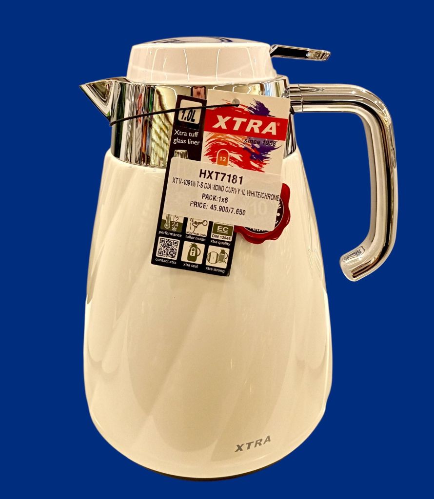 Xtra Diamond Curvy Vacuum Insulated Thermos-Cream