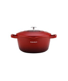 Granite Casserole Pot with Lid 28 Cm - Red