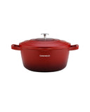 Granite Casserole Pot with Lid 32 Cm - Red