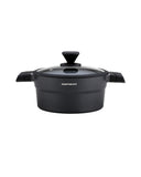Granite Casserole Pot With Lid  32 cm - Black & Grey