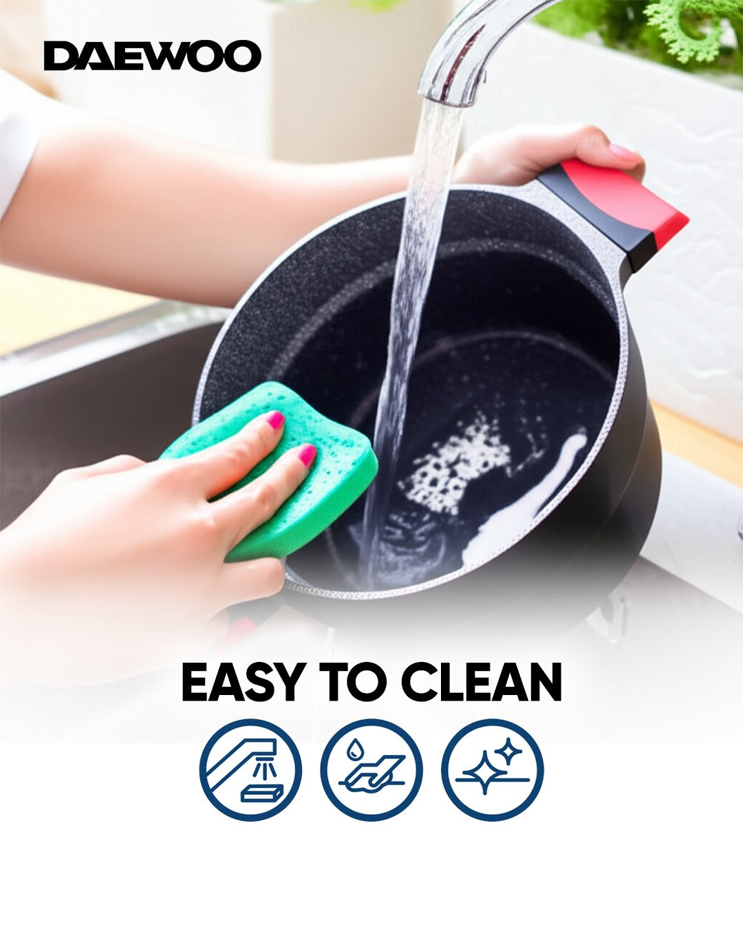 Granite Shallow Casserole With Lid  28 Cm - Black & Grey