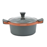 Daewoo H Series 7 Pcs Granite Cooking Set 28, 24, 20 Cm Pot, 26 Cm Pan With 2 Pcs Of Utensil Tools