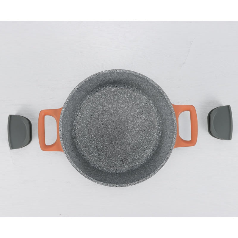 Daewoo H Series 7 Pcs Granite Cooking Set 28, 24, 20 Cm Pot, 26 Cm Pan With 2 Pcs Of Utensil Tools