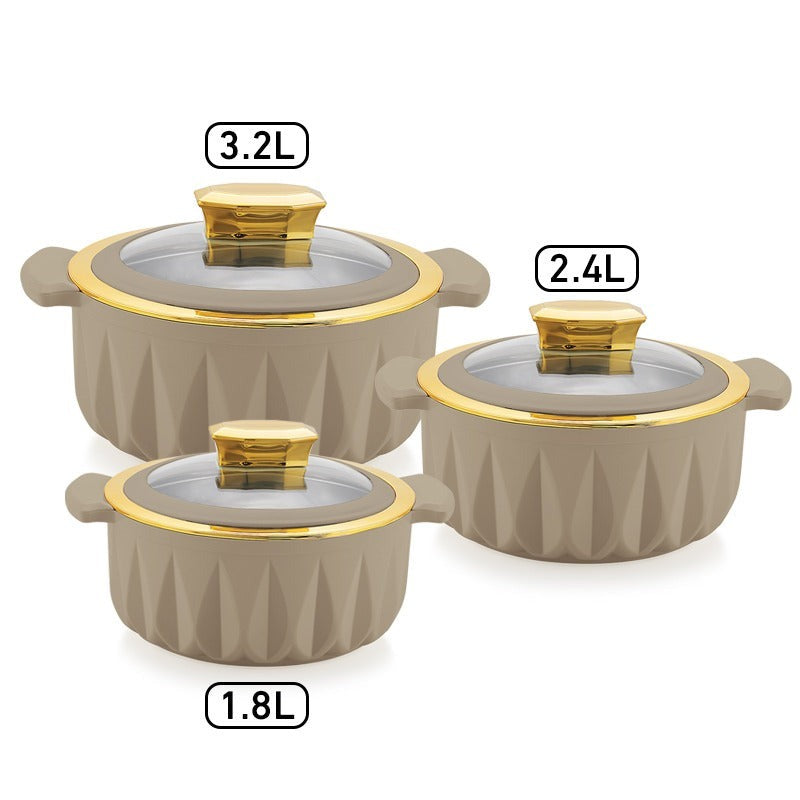 Daewoo Food Warmer Casserole Set – 3 Pieces (3.2L, 2.4L, 1.8L)