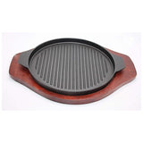 Grace Cast Iron Skillet With Wooden Base 24Cm - Black